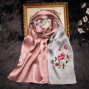 Silk scarf 4# (hand-embroidery)