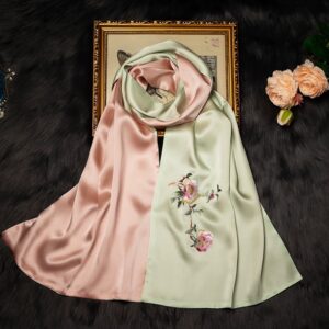 Silk scarf 5# (hand-embroidery)