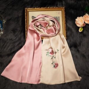 Silk scarf 6# (hand-embroidery)