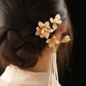 Magnolia pearl tassels hairpin 1#