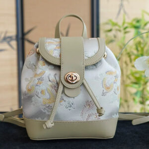 Song Brocade New Chinese Backpack (Grey-Green)