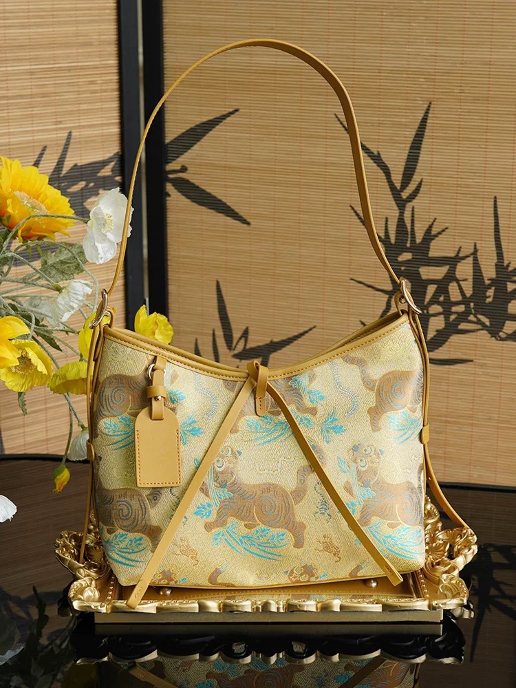 Song Brocade Tote Bag- Tiger Suppressing Five Poisons Pattern