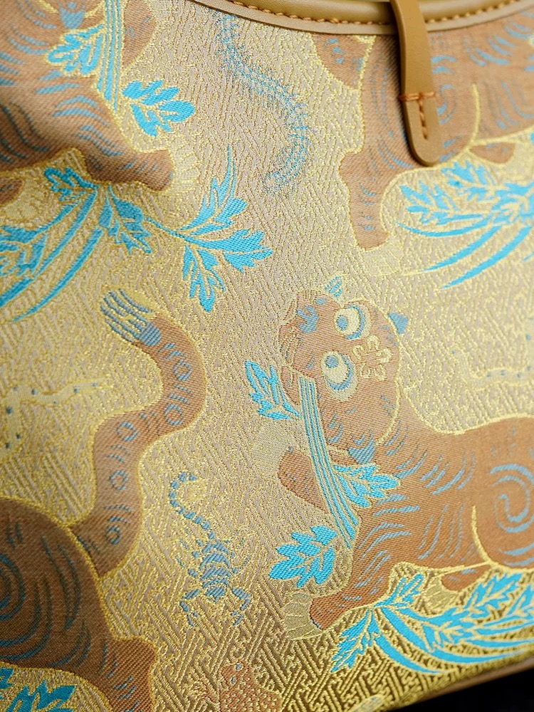 Song Brocade Tote Bag- Tiger Suppressing Five Poisons Pattern - Image 4