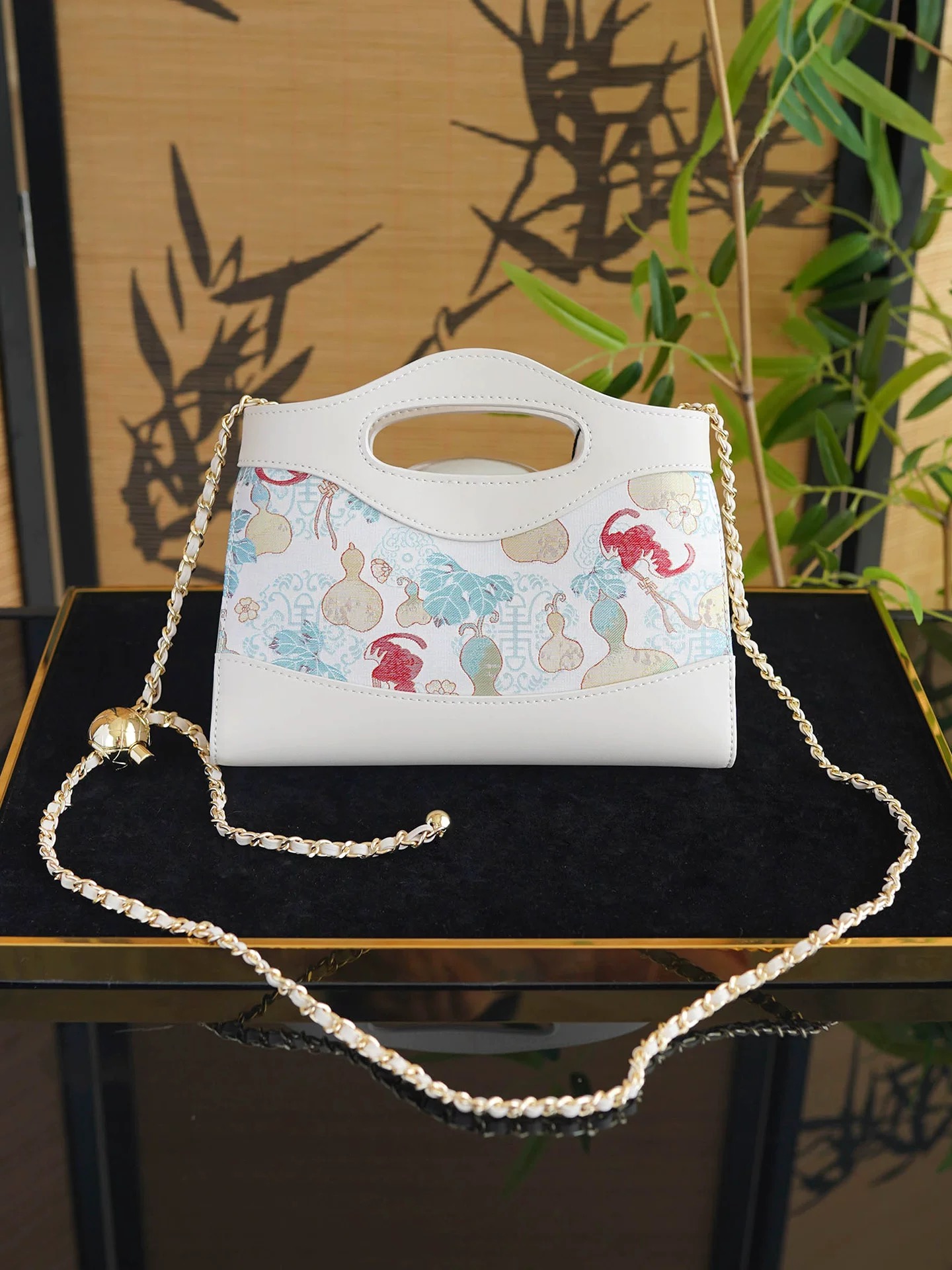 Song Brocade Mini Crossbody Bag- Colorful Guard Pattern