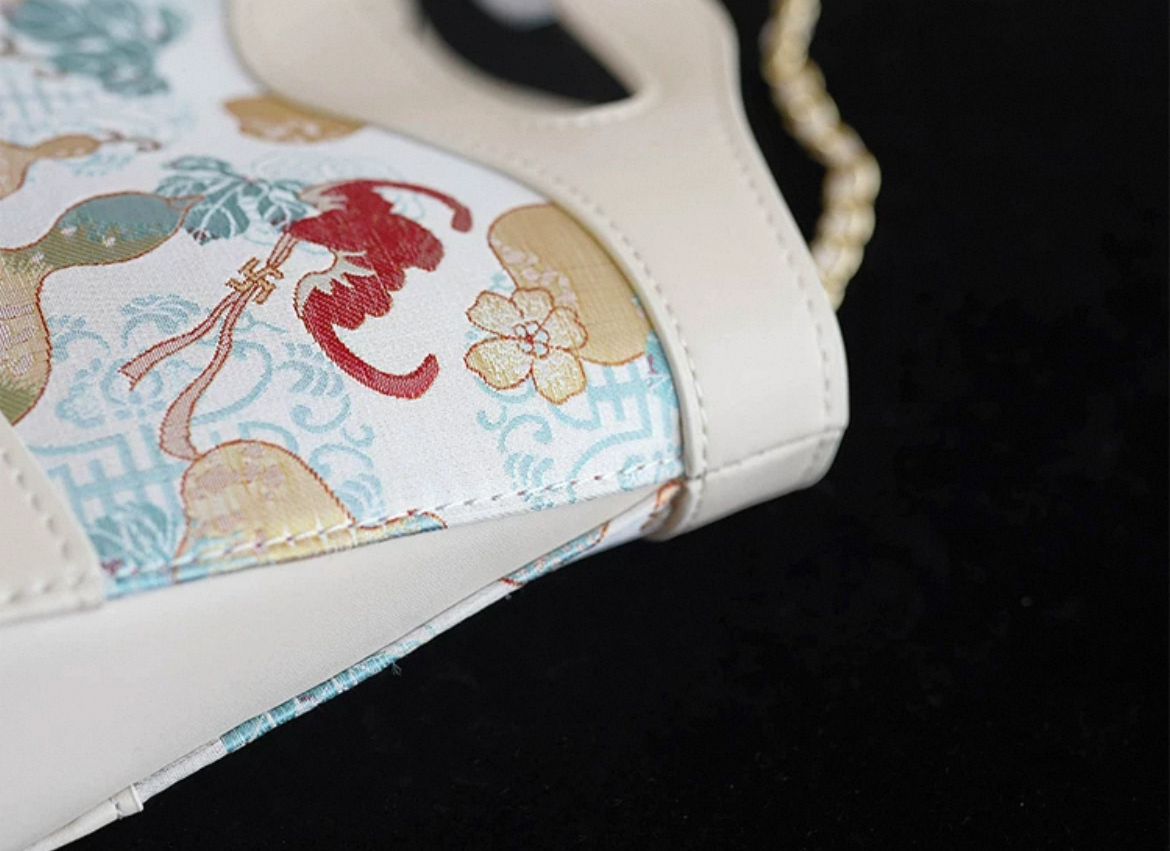 Song Brocade Mini Crossbody Bag- Colorful Guard Pattern - Image 2
