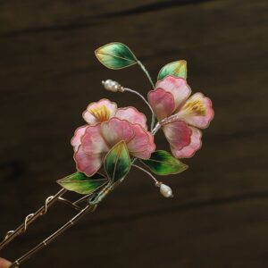 Velvet Blossom Hairpin - Pink