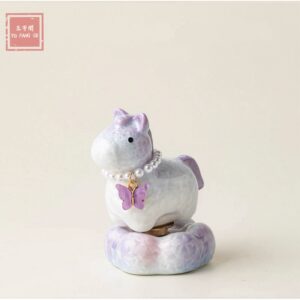 Spinning Crystalline Glaze Horse — Desk Sculpture​